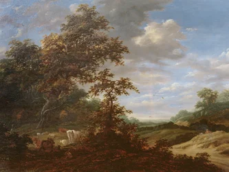 A Wooded Landscape with Cattle